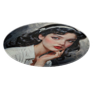 Retro Inspired Portrait of Thoughtful Young Woman Snijplank
