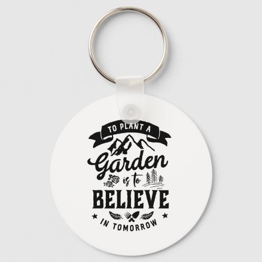 Retro Inspirerend Gardening Gardener en Farmer Sleutelhanger (Voorkant)