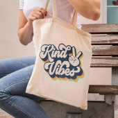 Retro Inspirerende Goede Vibes Tote Bag
