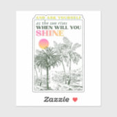retro inspirerende zelfzorg citaat sticker (Vel)