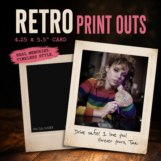 Retro Instant Afdrukken, 80s Aangepaste Foto Kaart
