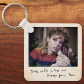 Retro Instant Afdrukken, 80s Aangepaste Foto Sleutelhanger (Voorkant)