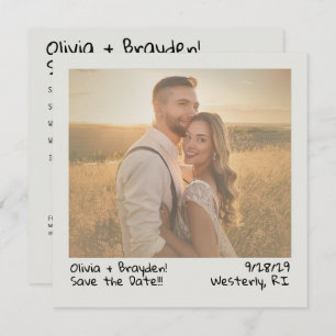 Retro Instant Camera Foto Sla de datum op met QR Save The Date