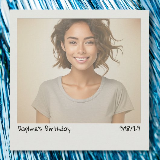 Retro  Instant Camera Uw Foto Verjaardag Kaart