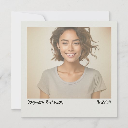 Retro  Instant Camera Uw Foto Verjaardag Kaart (Voorkant)