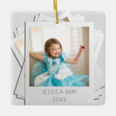 Retro Instant Foto Frame Naam Jaar Ornament (Voorkant)