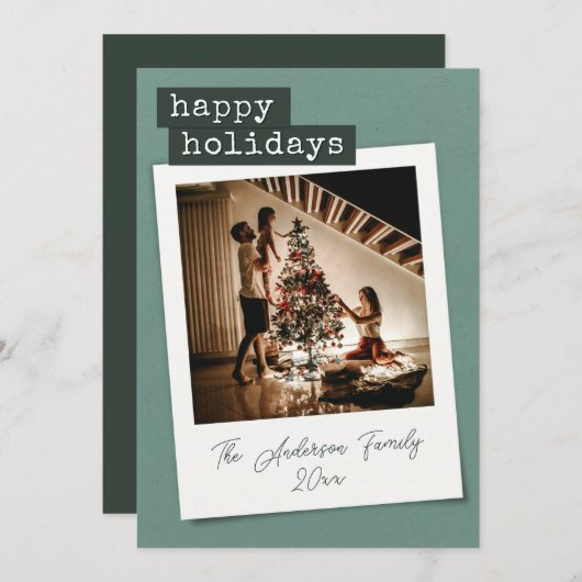 Retro Instant Foto Kerstkaart (Voorkant / Achterkant)