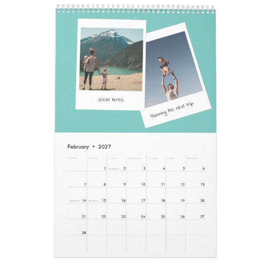 Retro instant foto leuke familie kalender (Feb 2027)