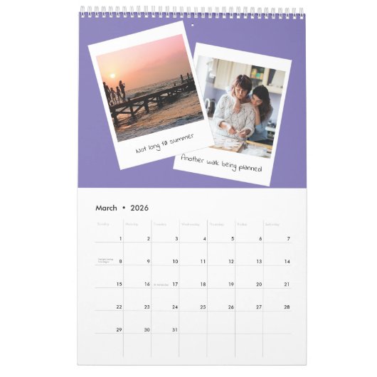 Retro instant foto leuke familie kalender (Mar 2026)