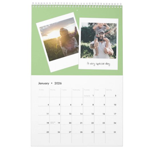 Retro instant foto leuke familie kalender (Jan 2026)