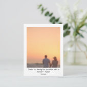 Retro instant foto namen aangepaste bruiloft Dank  Briefkaart (Staand voorkant)