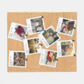 Retro Instant Photo Collage Cork Board 8 Afbeeldin Fleece Deken (Voorkant (Horizontaal))