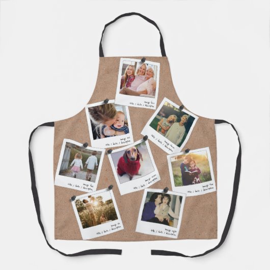 Retro Instant Photo Print Style Collage 8 Afbeeldi Schort (Voorkant)