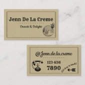  retro-instelling visitekaartje (Voorkant / Achterkant)