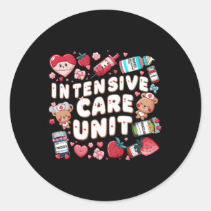 Retro Intensive Care Unit Nurse Tech Valentijn ICU Ronde Sticker