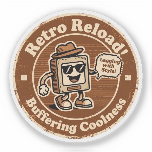 Retro Internetcultuur "Met stijl achterlopen" Cade Sticker (Voorkant)