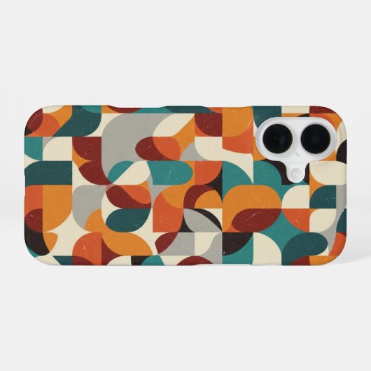 Retro Intertwined Shapes iPhone 16 Hoesje (Achterkant horizontaal)