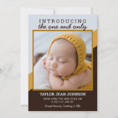 Retro Introductie Baby Foto Geboorte Aankondiging (Voorkant)