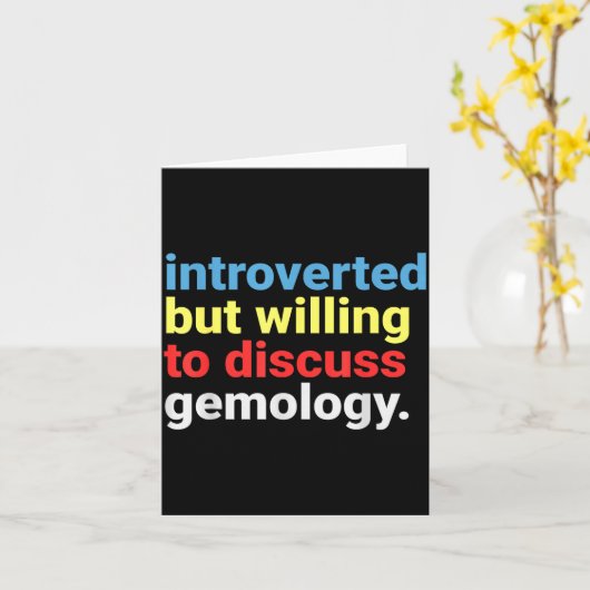 Retro Introvert Maar Edelsteenliefhebber Grappig Kaart (Gele Bloem)