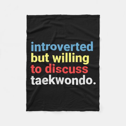 Retro Introvert Maar Taekwondo Liefhebber Grappig Fleece Deken (Voorkant)
