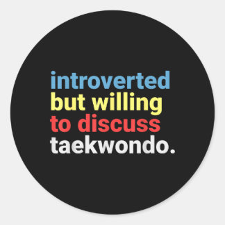 Retro Introverte Maar Taekwondo Liefhebber Grappig Ronde Sticker