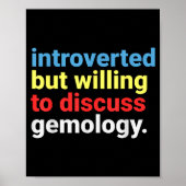Retro Introverted But Gemology Lover Funny Poster (Voorkant)