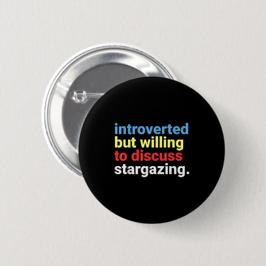 Retro Introverted But Willing Stargazing Lover Fun Ronde Button 5,7 Cm (Voorkant /achterkant)