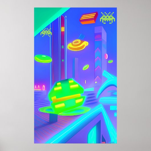 retro-invasief futurisme poster (Voorkant)