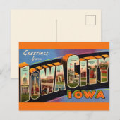 Retro Iowa City Briefkaart (Voorkant / Achterkant)
