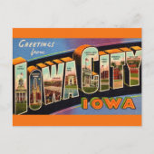 Retro Iowa City Briefkaart (Voorkant)