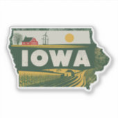 Retro Iowa Sticker (Voorkant)