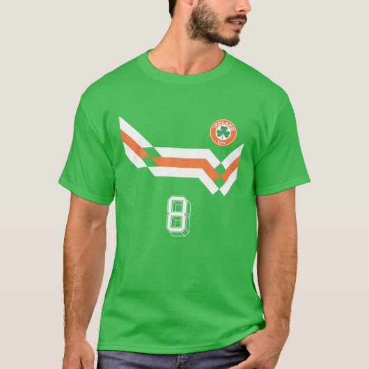 Retro Ireland Soccer Jersey Eire Crest Irish Clove T-shirt (Voorkant)