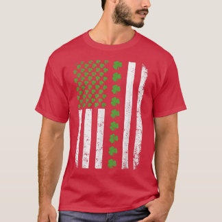 Retro Irish American Flag Distress Flag St T-shirt