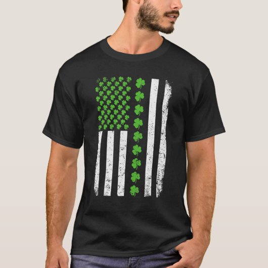 Retro Irish American Flag Distressed Flag St Patri T-shirt (Voorkant)