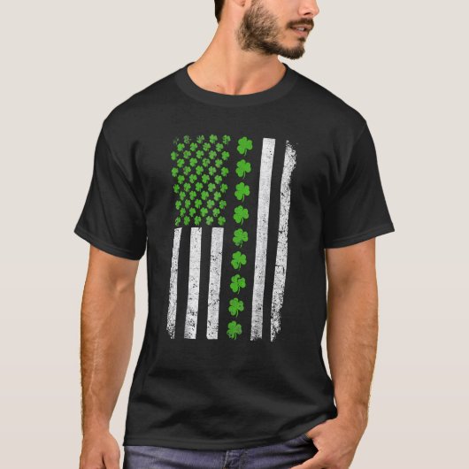 Retro Irish American Flag Distressed Flag St Patri T-shirt (Voorkant)