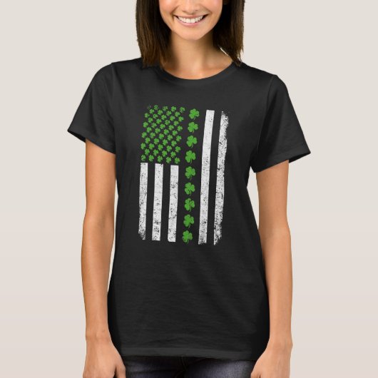 Retro Irish American Flag Distressed Flag St Patri T-shirt (Voorkant)