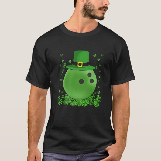 Retro Irish Bowling Shamrock Sports St. Patrick T-shirt (Voorkant)