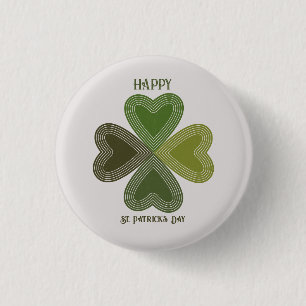 Retro Irish Celtic Shamrock St Patrick's Day Ronde Button 3,2 Cm