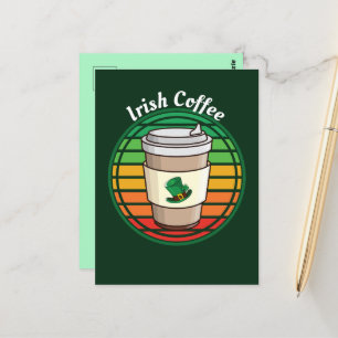 Retro Irish Coffee Hot Drink om te gaan Briefkaart