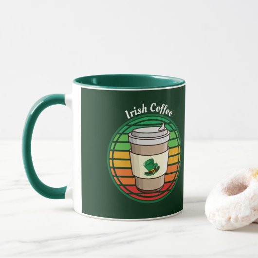 Retro Irish Coffee Hot Drink om te gaan Mok (Met donut)
