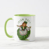 Retro Irish Doll Logo St Patricks Day personaliser Mok (Links)