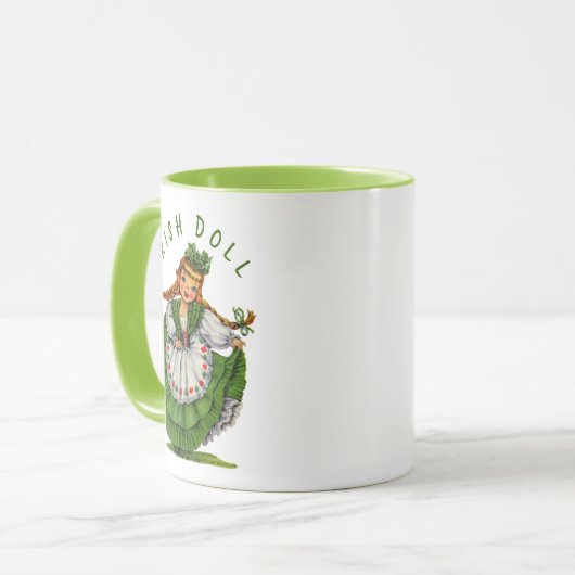 Retro Irish Doll Logo St Patricks Day personaliser Mok (Voorkant links)