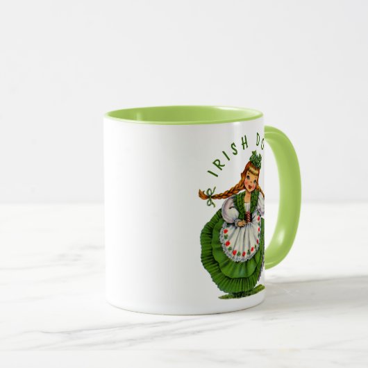Retro Irish Doll Logo St Patricks Day personaliser Mok (Voorkant rechts)