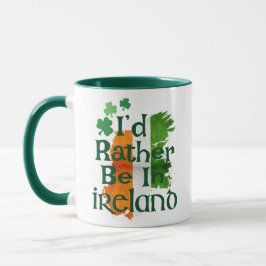 Retro  Irish Flag Mok, Ierland Print Coffee Mok