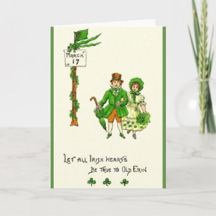 Retro Irish Hearts is waar voor Patrick's Day Card Kaart