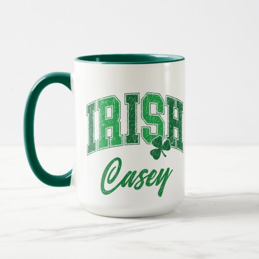 Retro Irish Pride Monogram St Patrick's Day Mok (Links)
