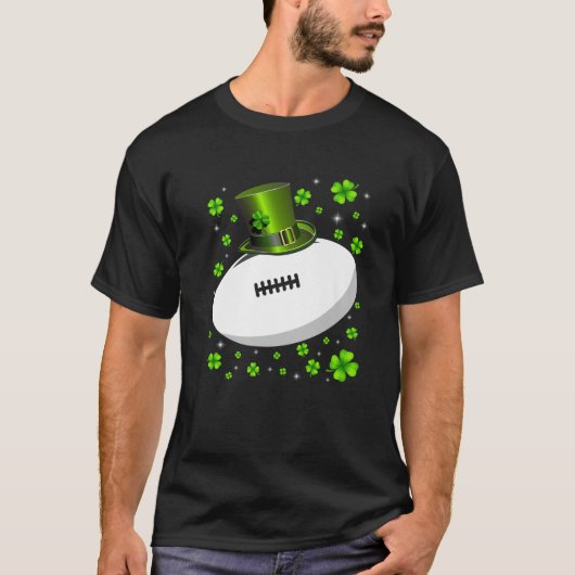 Retro Irish Rugby Shamrock Sports St. Patrick's Da T-shirt (Voorkant)