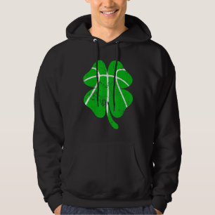 Retro Irish Shamrock Basketball Sports St Patrick Hoodie