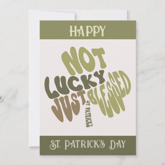 Retro Irish Shamrock St Patrick's Day Word Art Feestdagenkaart (Voorkant)