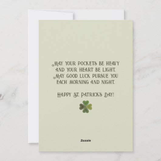 Retro Irish Shamrock St Patrick's Day Word Art Feestdagenkaart (Achterkant)